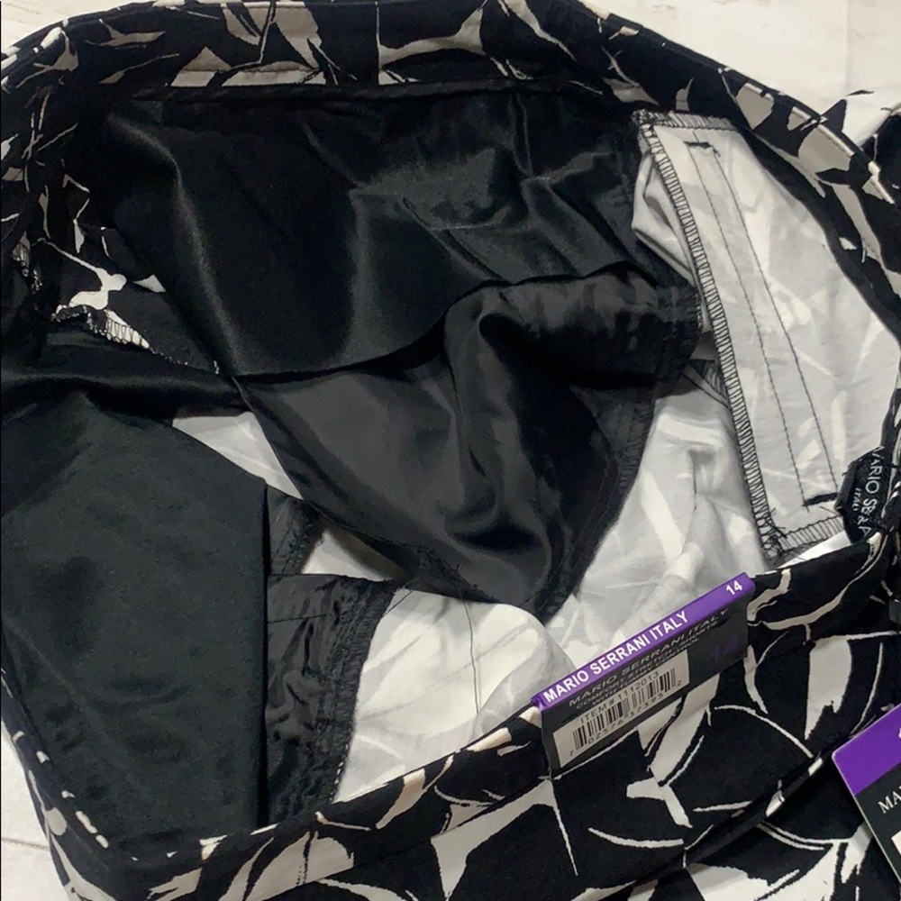 New! Mario Serrani Black White Print Shorts Sz. 14 - Picture 7 of 10